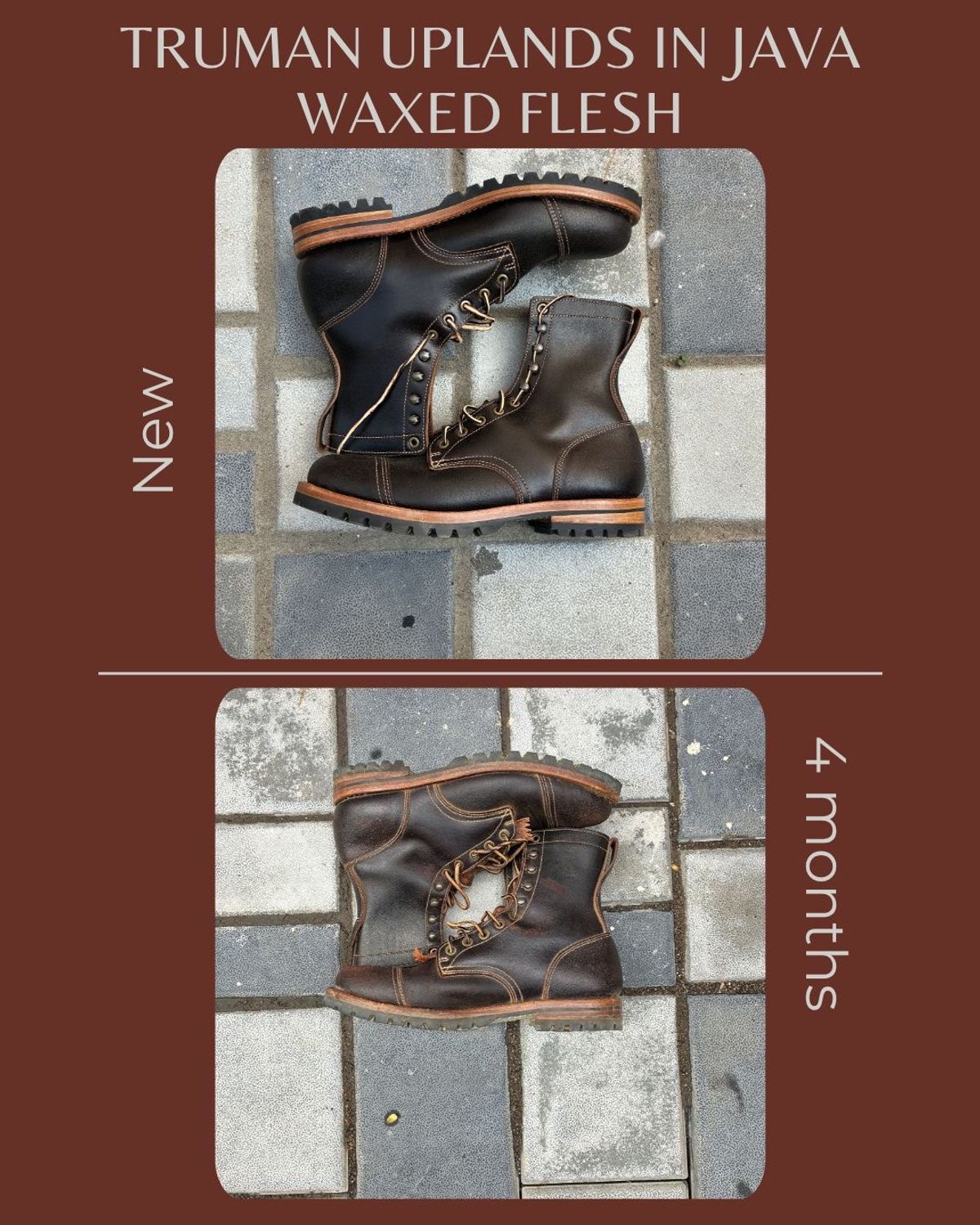 Photo by ArunP on May 9, 2026 of the Truman Cap Toe Boot in Horween Java Waxed Flesh.