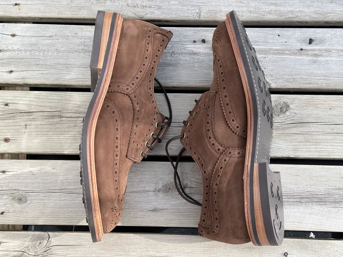 Photo by TimWalkabout on October 1, 2025 of the Tricker's Bourton Country Shoe in Hidro Cubana Mufflone.