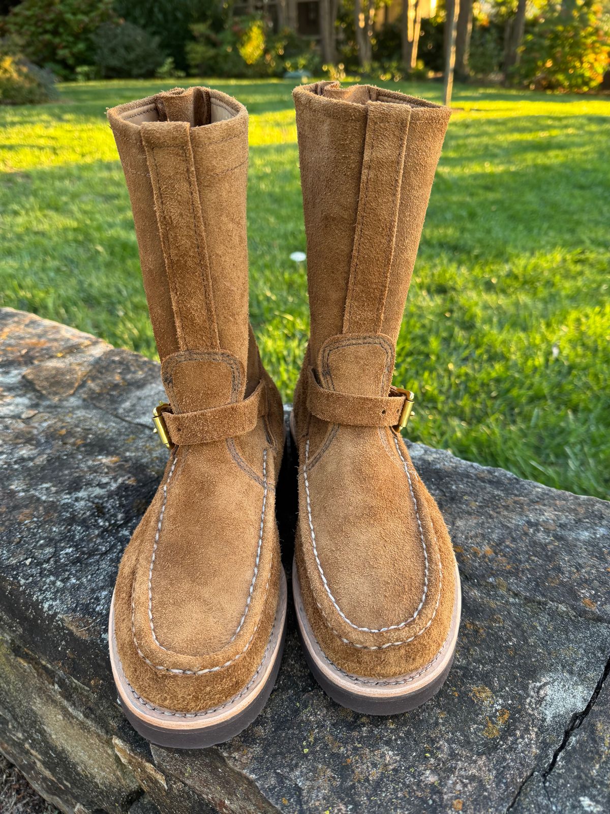 Photo by grantini on October 1, 2025 of the Russell Moccasin Co. Zephyr Balderas in SB Foot Roughout Pecos Chamois.