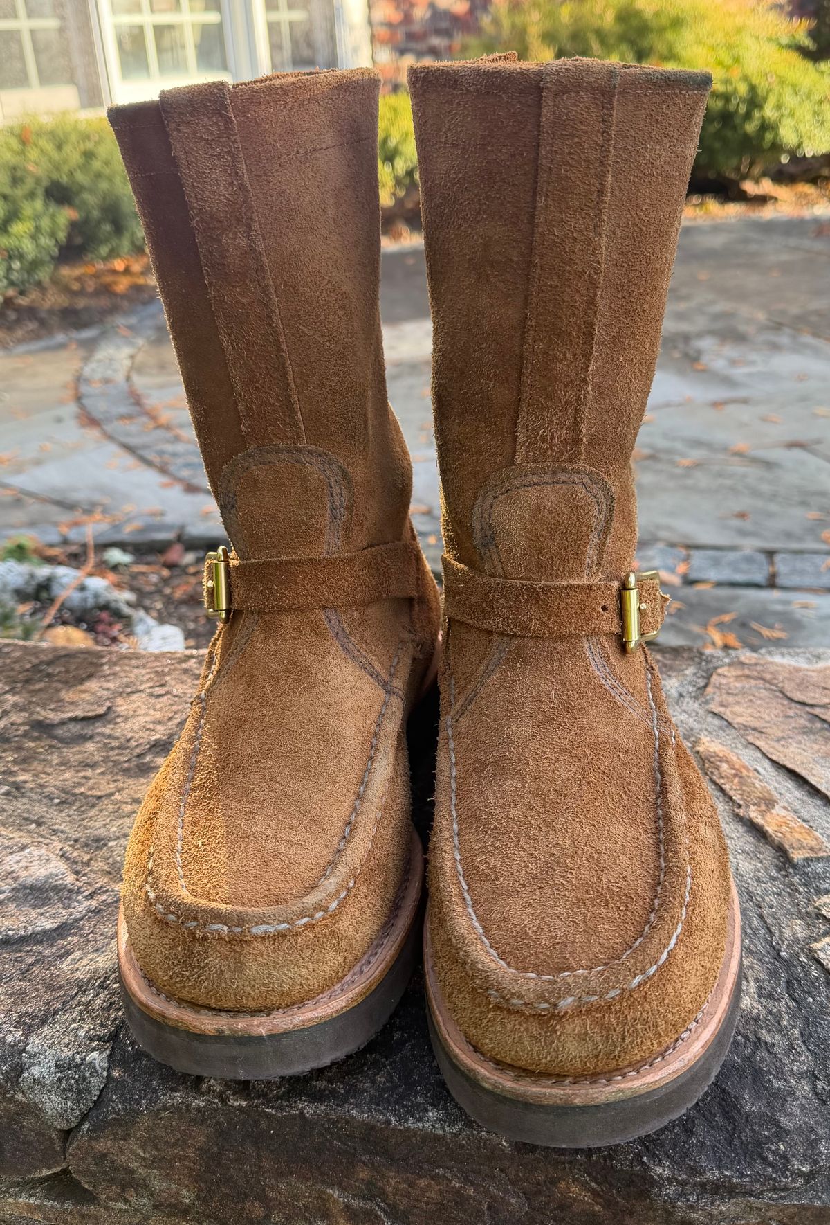 Photo by grantini on November 1, 2025 of the Russell Moccasin Co. Zephyr Balderas in SB Foot Roughout Pecos Chamois.