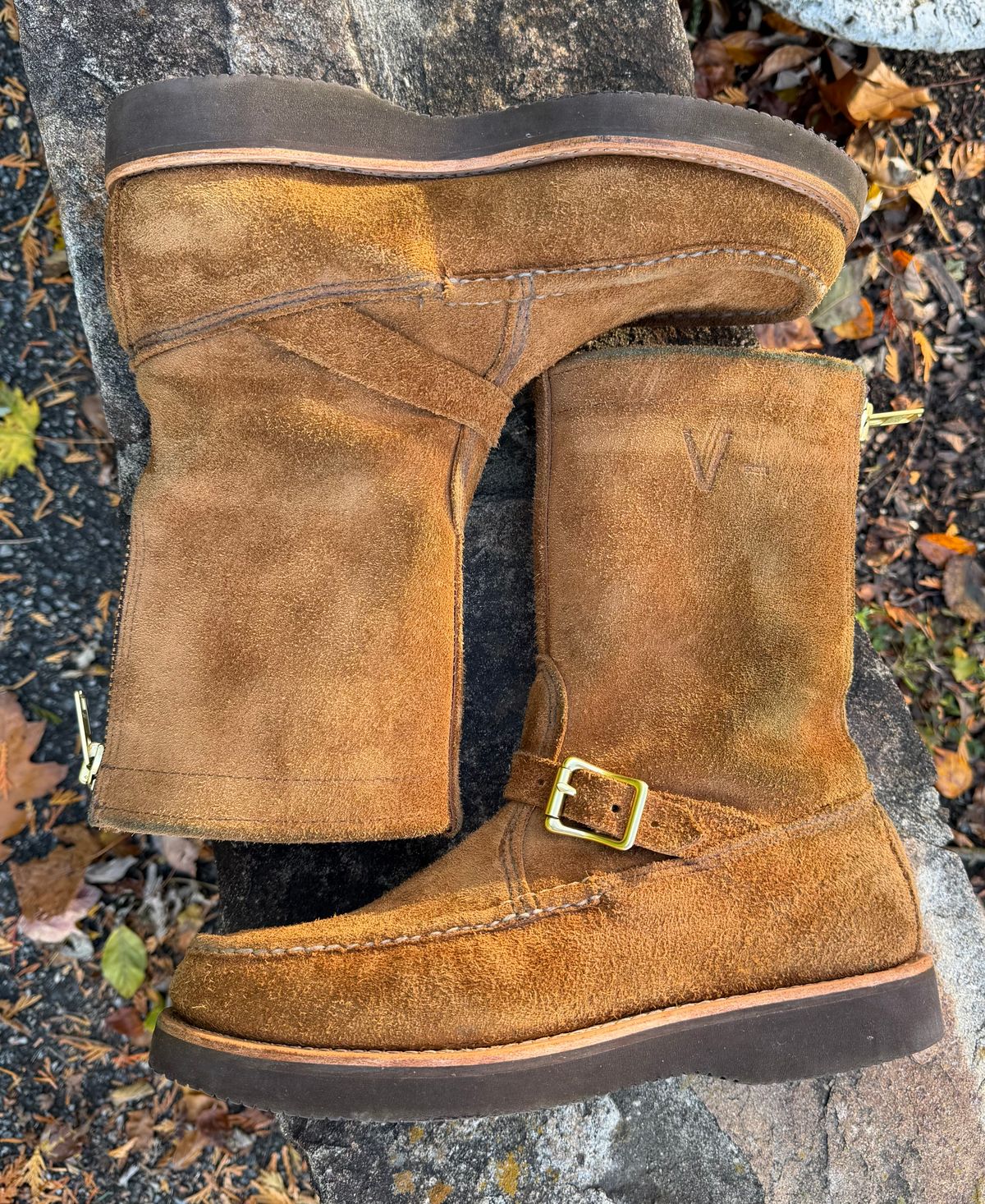 Photo by grantini on November 1, 2025 of the Russell Moccasin Co. Zephyr Balderas in SB Foot Roughout Pecos Chamois.