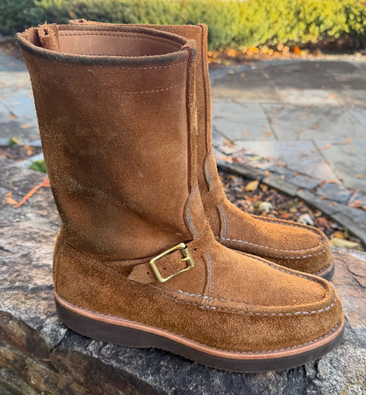 Photo by grantini on November 1, 2025 of the Russell Moccasin Co. Zephyr Balderas in SB Foot Roughout Pecos Chamois.