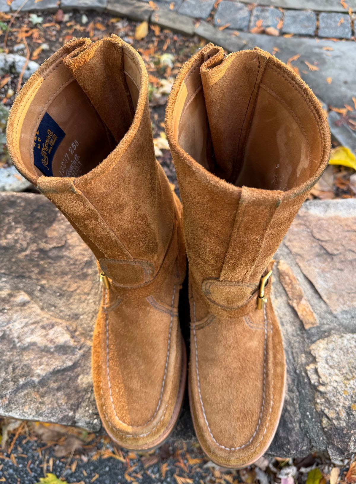 Photo by grantini on November 1, 2025 of the Russell Moccasin Co. Zephyr Balderas in SB Foot Roughout Pecos Chamois.