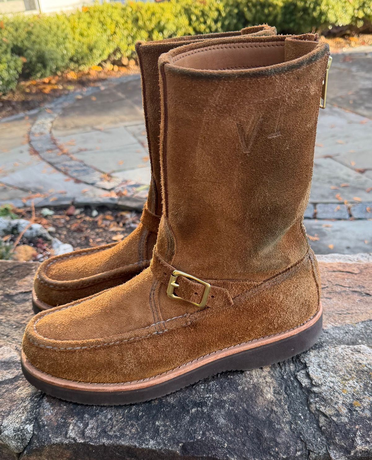 Photo by grantini on November 1, 2025 of the Russell Moccasin Co. Zephyr Balderas in SB Foot Roughout Pecos Chamois.