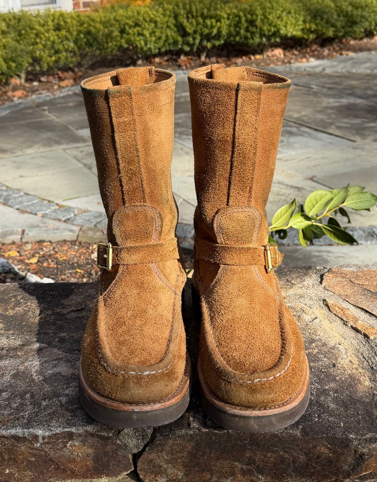 Photo by grantini on December 1, 2025 of the Russell Moccasin Co. Zephyr Balderas in SB Foot Roughout Pecos Chamois.