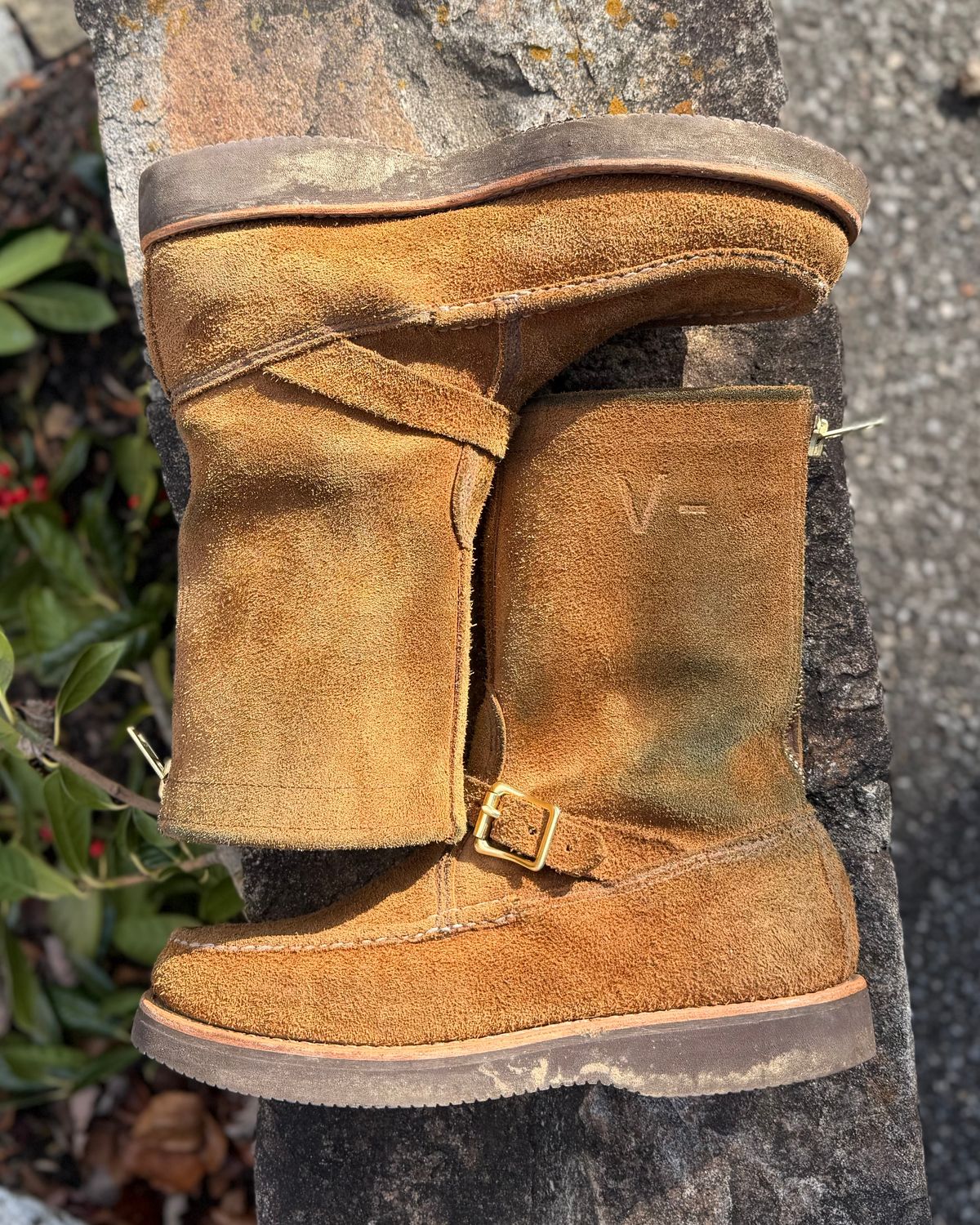 Photo by grantini on December 1, 2025 of the Russell Moccasin Co. Zephyr Balderas in SB Foot Roughout Pecos Chamois.