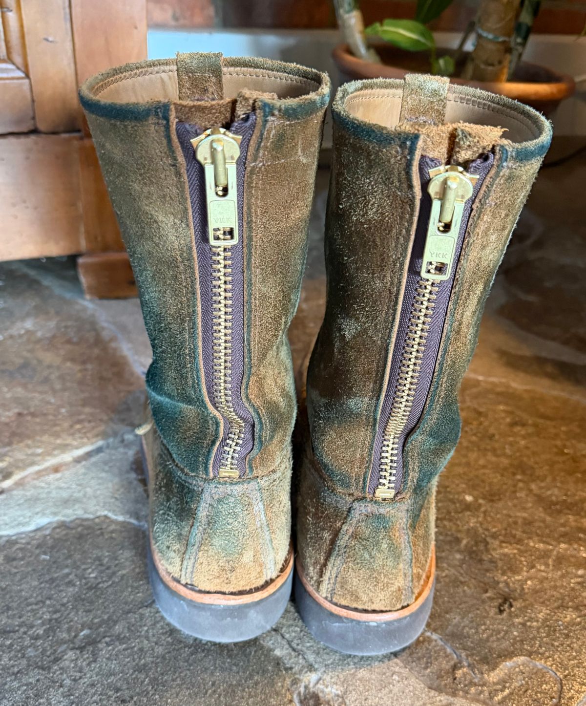 Photo by grantini on January 1, 2026 of the Russell Moccasin Co. Zephyr Balderas in SB Foot Roughout Pecos Chamois.