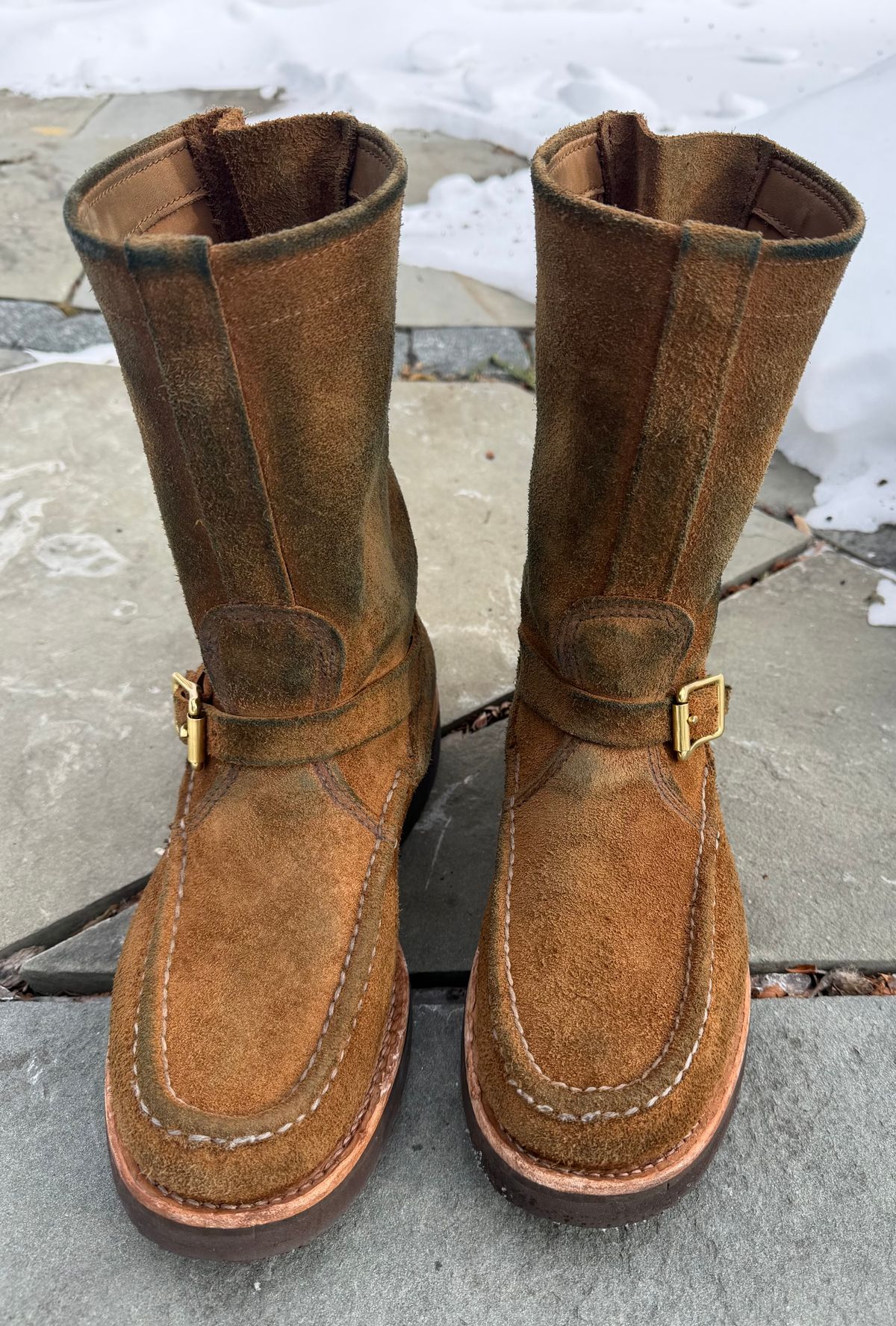 Photo by grantini on February 1, 2026 of the Russell Moccasin Co. Zephyr Balderas in SB Foot Roughout Pecos Chamois.