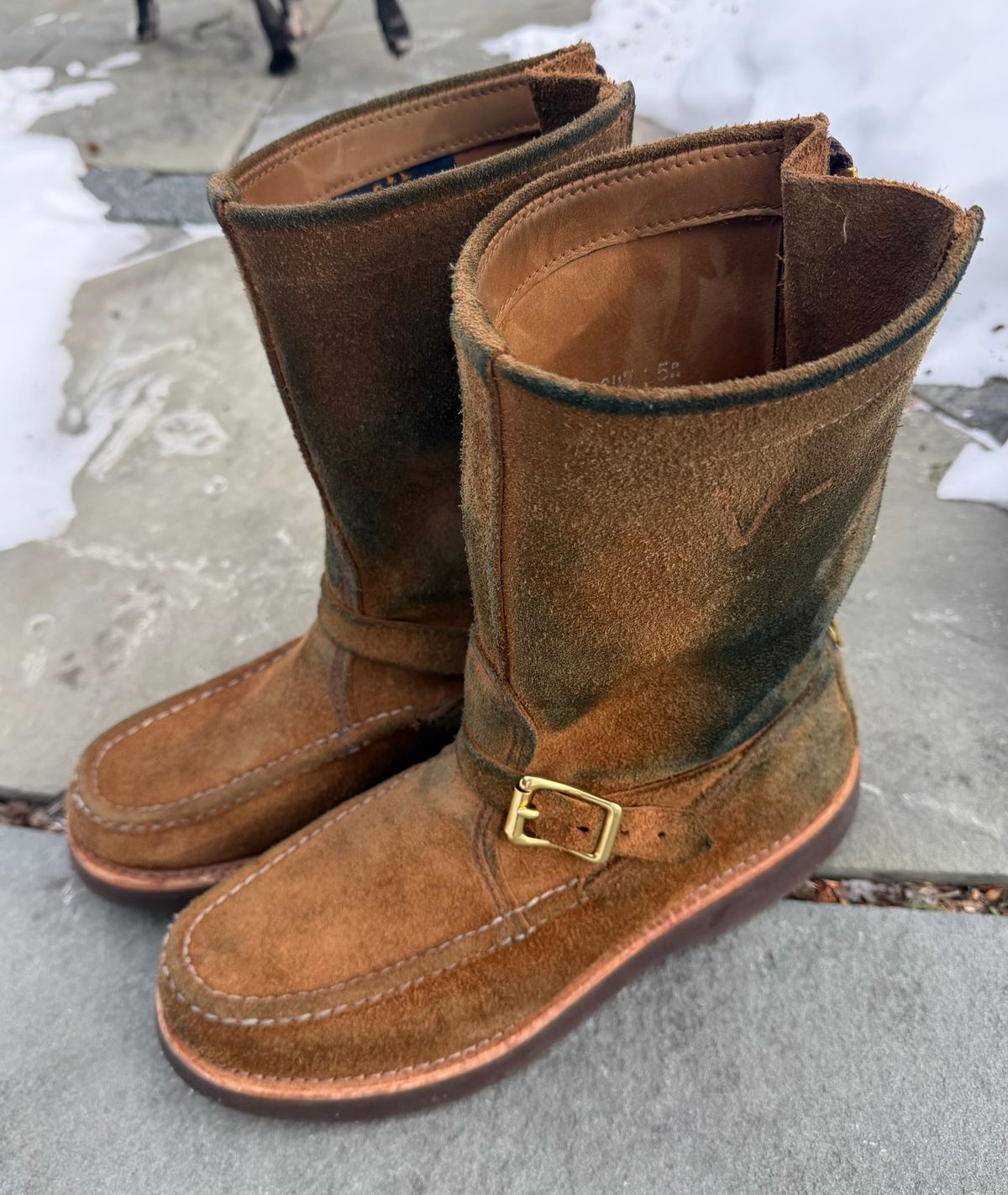 Photo by grantini on February 1, 2026 of the Russell Moccasin Co. Zephyr Balderas in SB Foot Roughout Pecos Chamois.