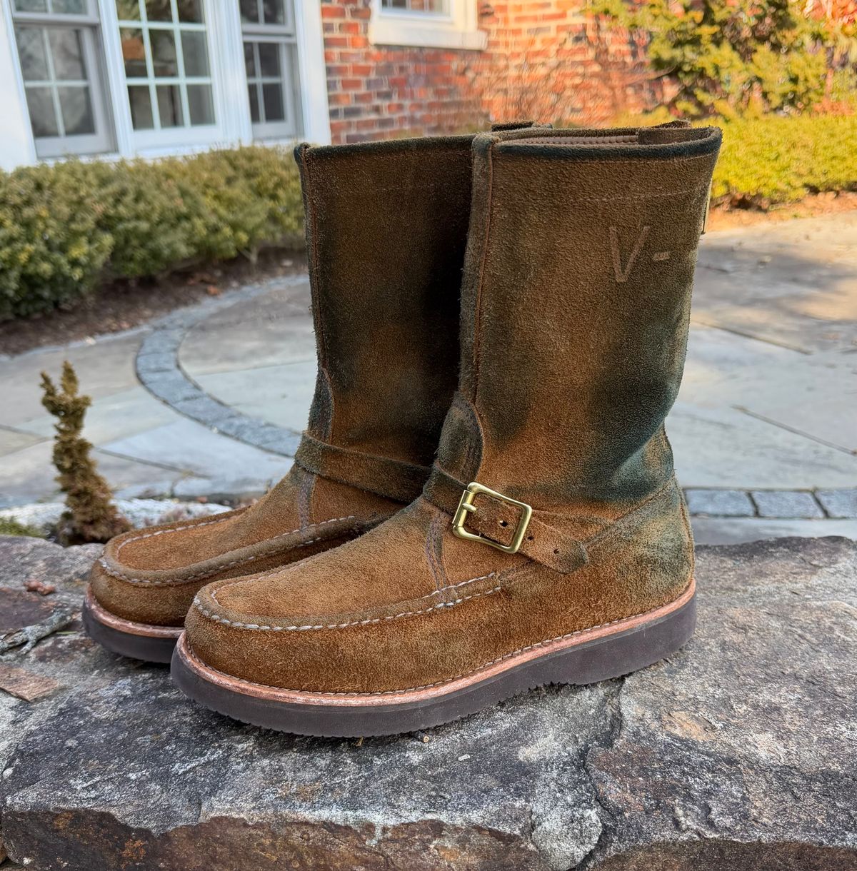 Photo by grantini on February 27, 2026 of the Russell Moccasin Co. Zephyr Balderas in SB Foot Roughout Pecos Chamois.