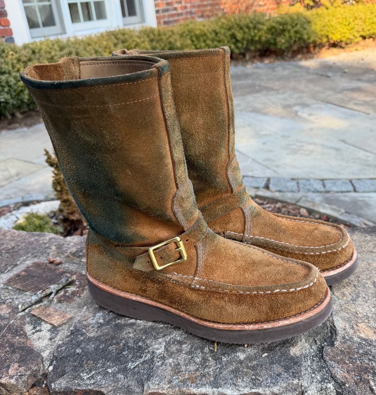 Photo by grantini on February 27, 2026 of the Russell Moccasin Co. Zephyr Balderas in SB Foot Roughout Pecos Chamois.