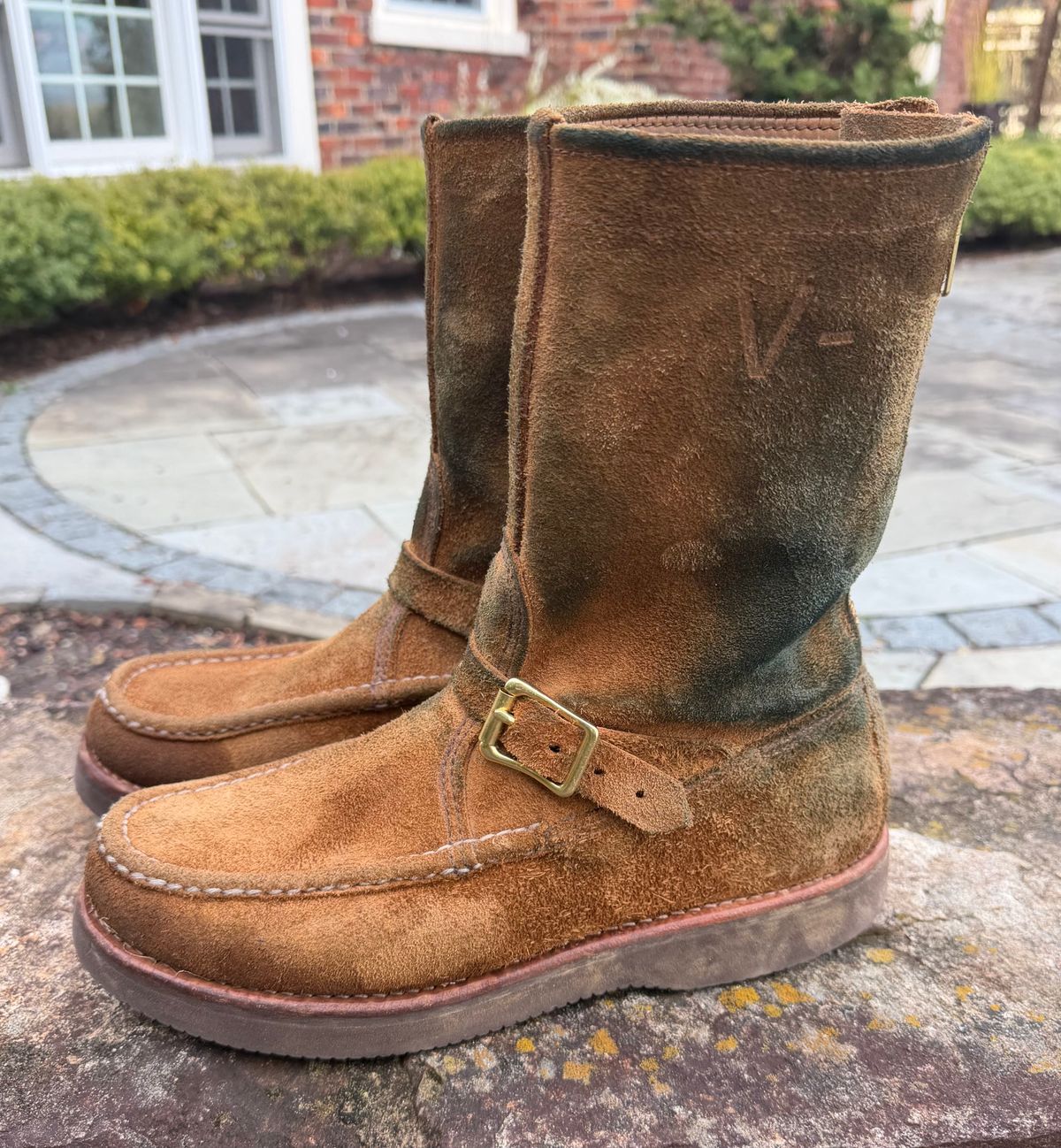 Photo by grantini on April 5, 2026 of the Russell Moccasin Co. Zephyr Balderas in SB Foot Roughout Pecos Chamois.