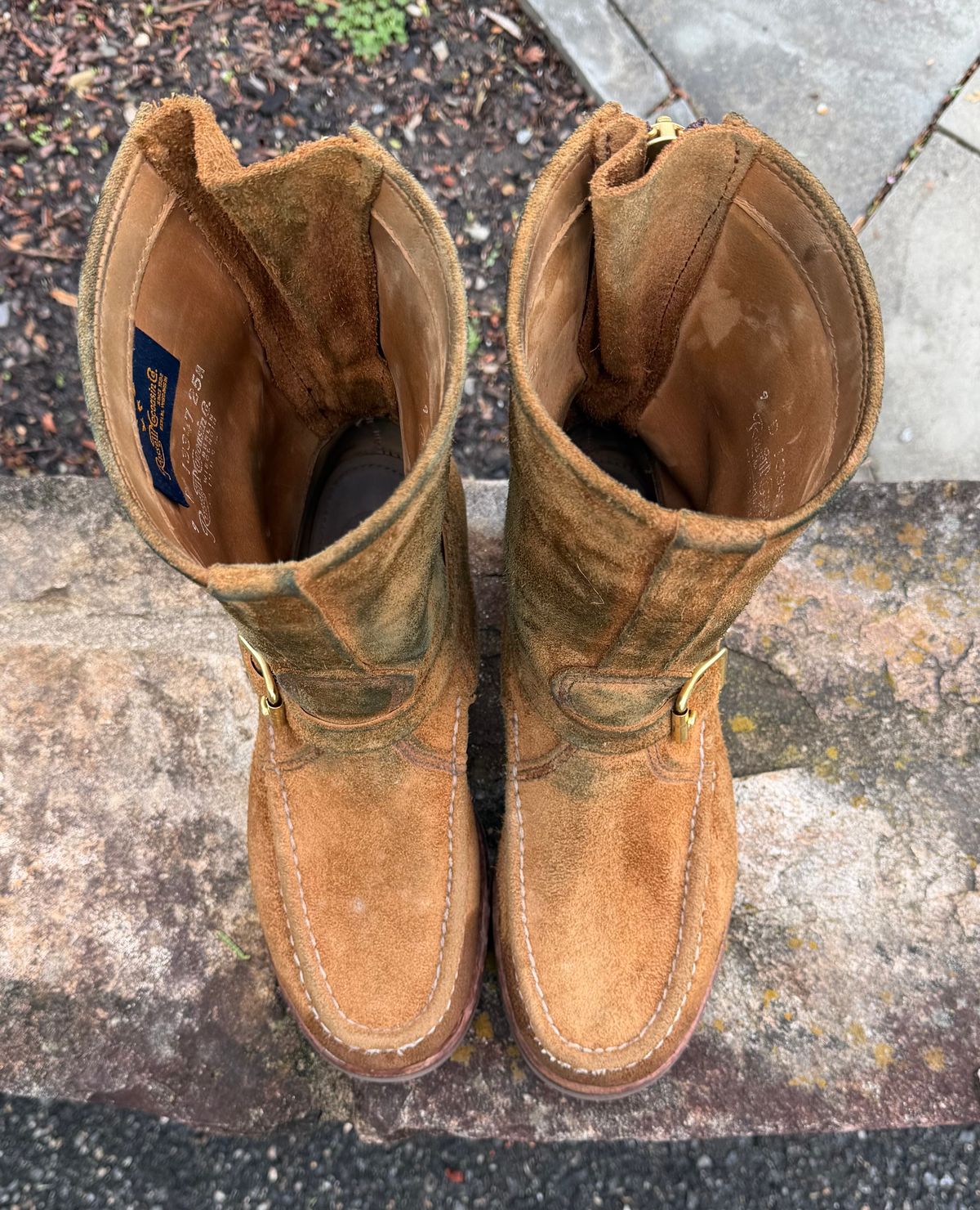 Photo by grantini on April 5, 2026 of the Russell Moccasin Co. Zephyr Balderas in SB Foot Roughout Pecos Chamois.