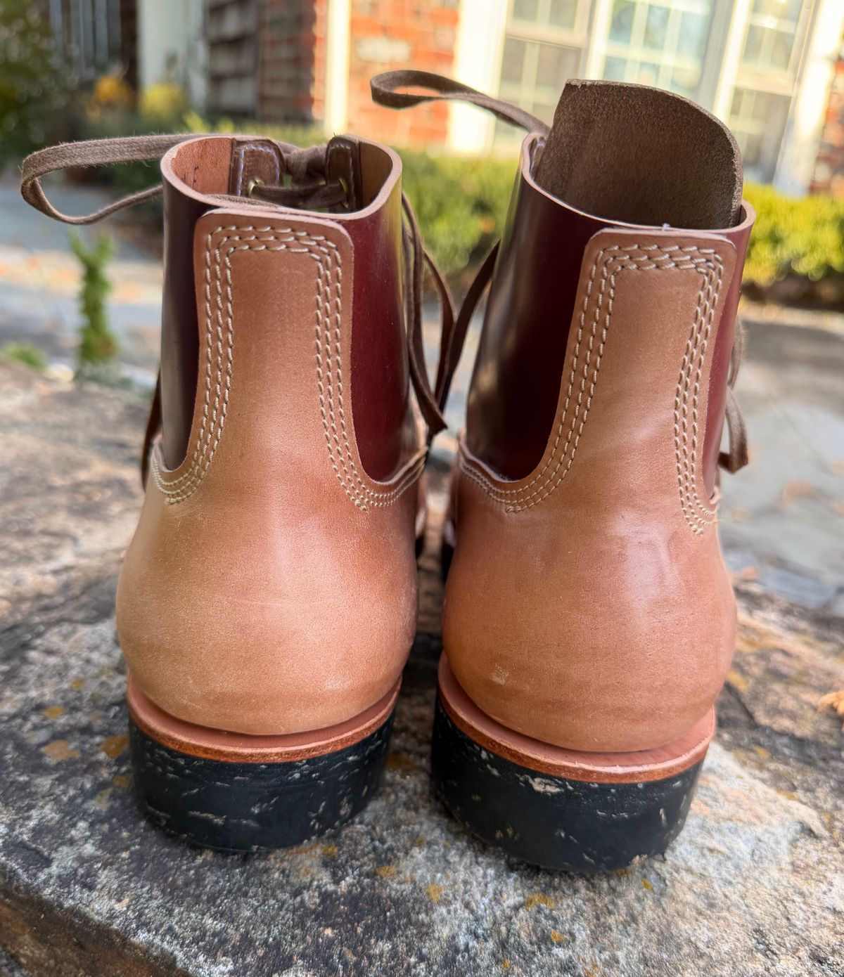 Photo by grantini on November 1, 2025 of the Oldspeed Henry Johnson in Horween Color 2 Shell Cordovan.