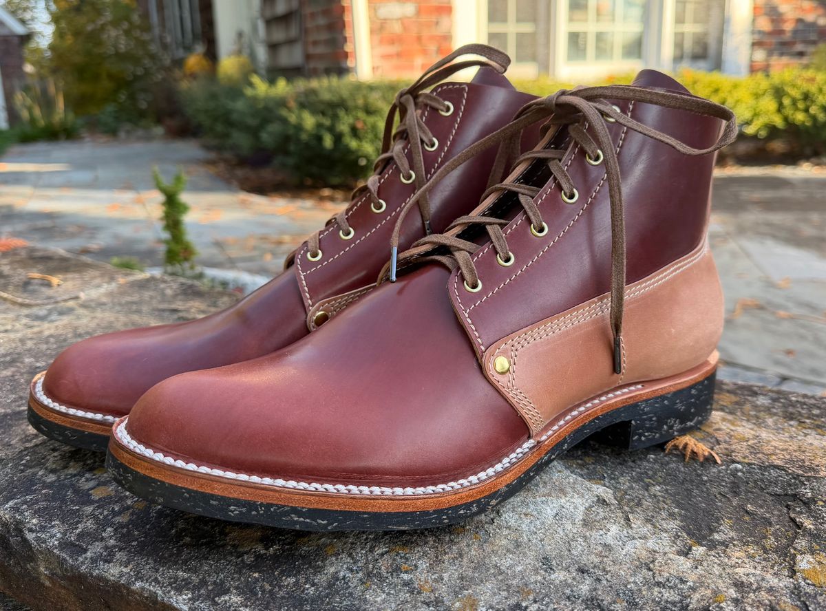 Photo by grantini on November 1, 2025 of the Oldspeed French Army Boot in Horween Color 2 Shell Cordovan.