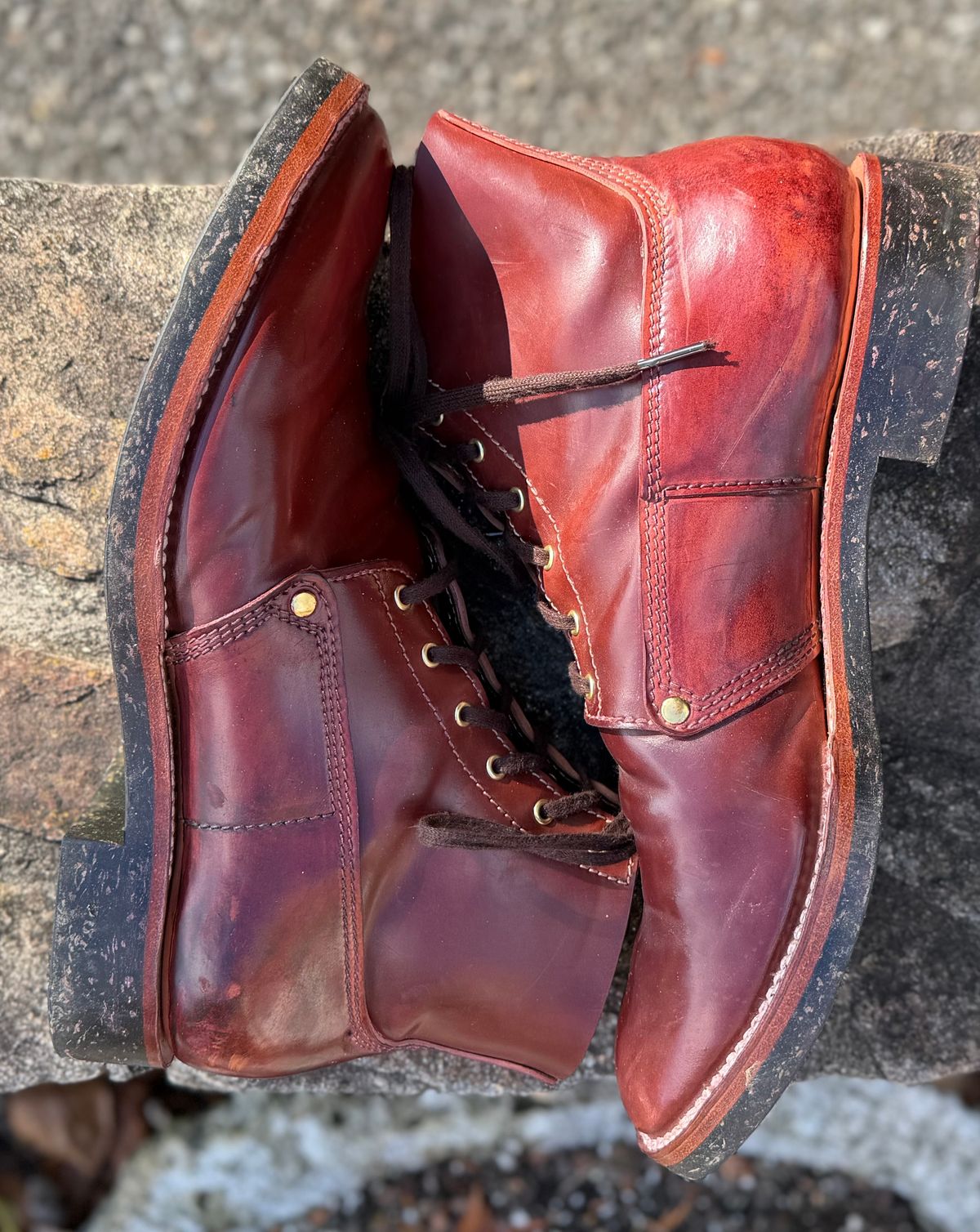 Photo by grantini on December 1, 2025 of the Oldspeed MFG Henry Johnson in Horween Color 2 Shell Cordovan.
