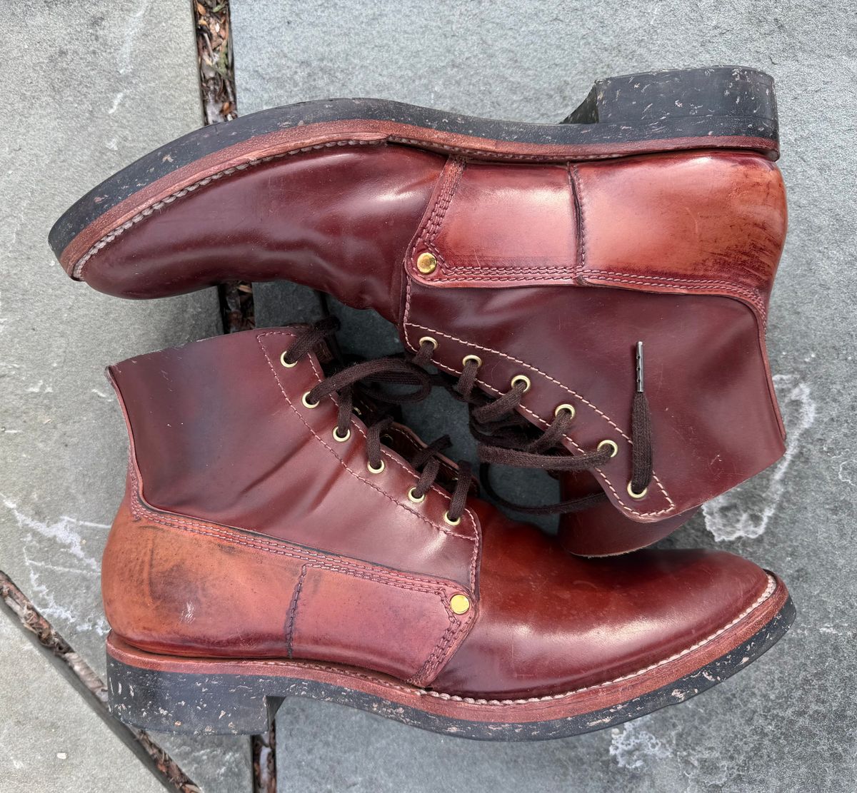 Photo by grantini on February 1, 2026 of the Oldspeed MFG Henry Johnson in Horween Color 2 Shell Cordovan.