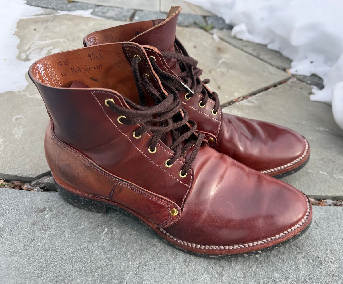 Photo by grantini on February 1, 2026 of the Oldspeed MFG Henry Johnson in Horween Color 2 Shell Cordovan.