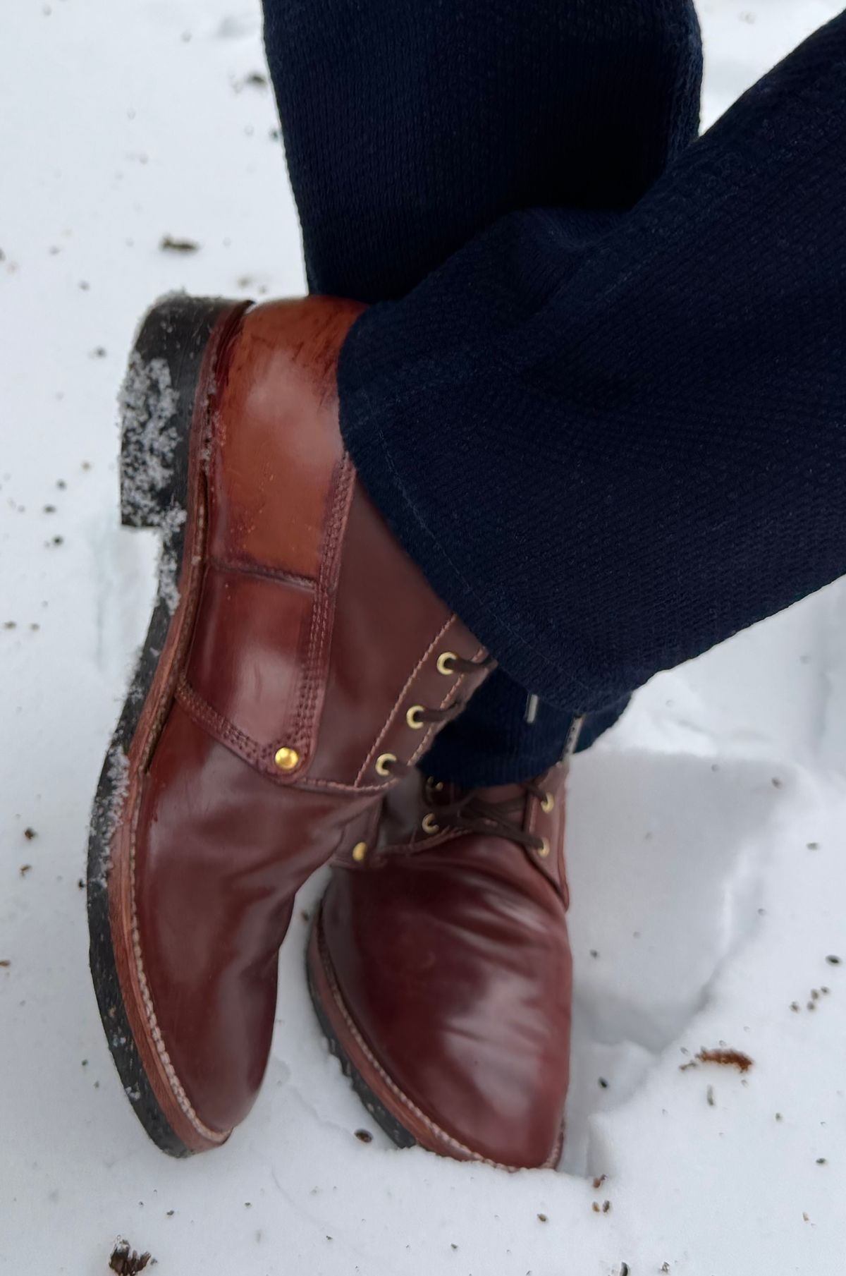 Photo by grantini on February 3, 2026 of the Oldspeed MFG Henry Johnson in Horween Color 2 Shell Cordovan.