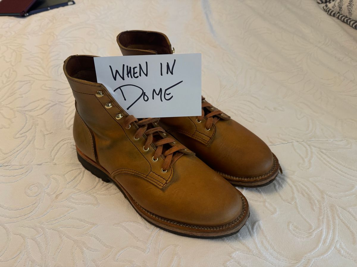 Photo by grantini on November 1, 2024 of the Oldspeed Service Boot 6” in Horween Tan Latigo.