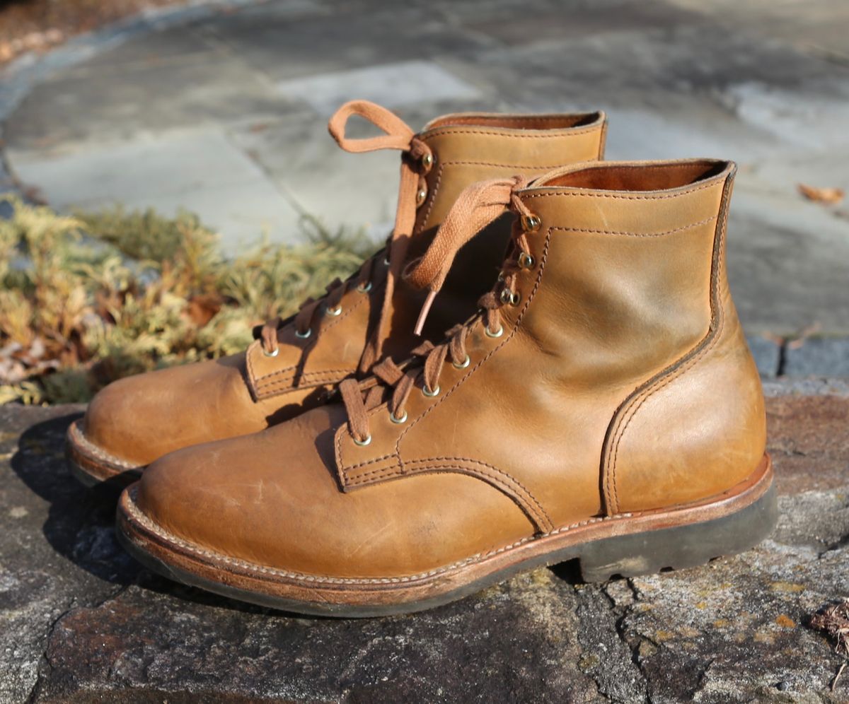 Photo by grantini on December 4, 2024 of the Oldspeed Service Boot 6” in Horween Tan Latigo.