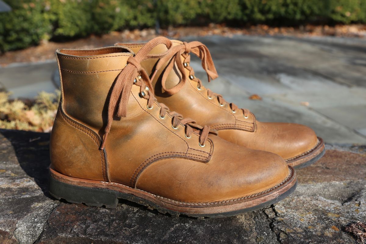Photo by grantini on December 4, 2024 of the Oldspeed Service Boot 6” in Horween Tan Latigo.