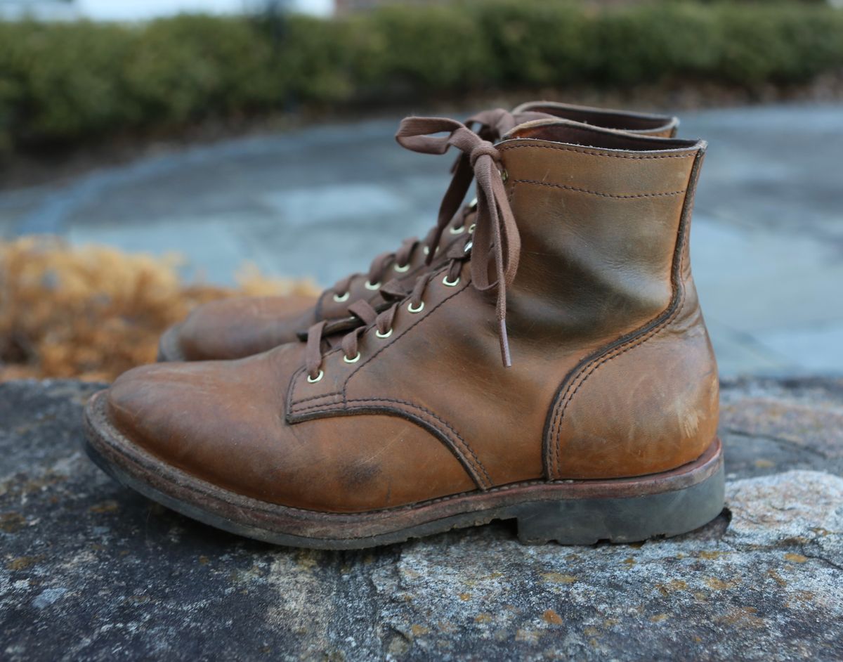 Photo by grantini on March 3, 2025 of the Oldspeed Service Boot 6” in Horween Tan Latigo.