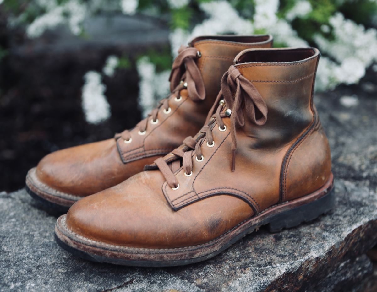 Photo by grantini on April 4, 2025 of the Oldspeed Service Boot 6” in Horween Tan Latigo.