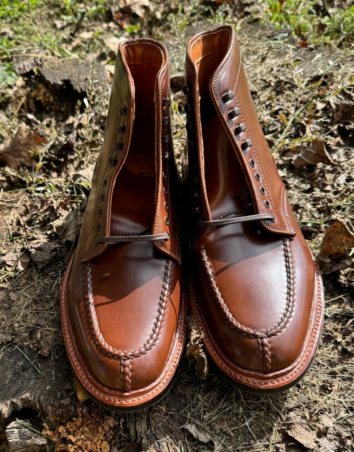 Photo by grantini on October 3, 2024 of the Alden Tanker Boot in Horween Ravello Shell Cordovan.