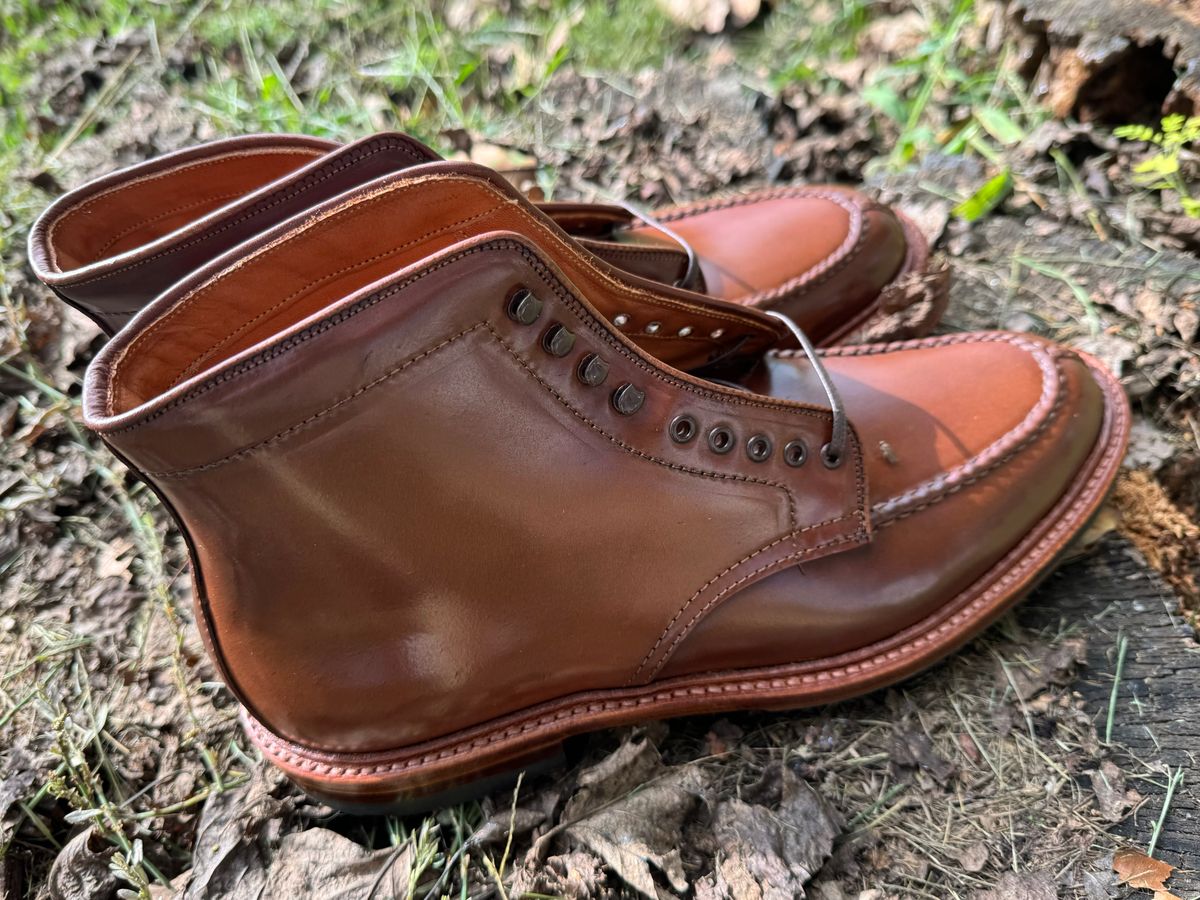 Photo by grantini on October 3, 2024 of the Alden Tanker Boot in Horween Ravello Shell Cordovan.