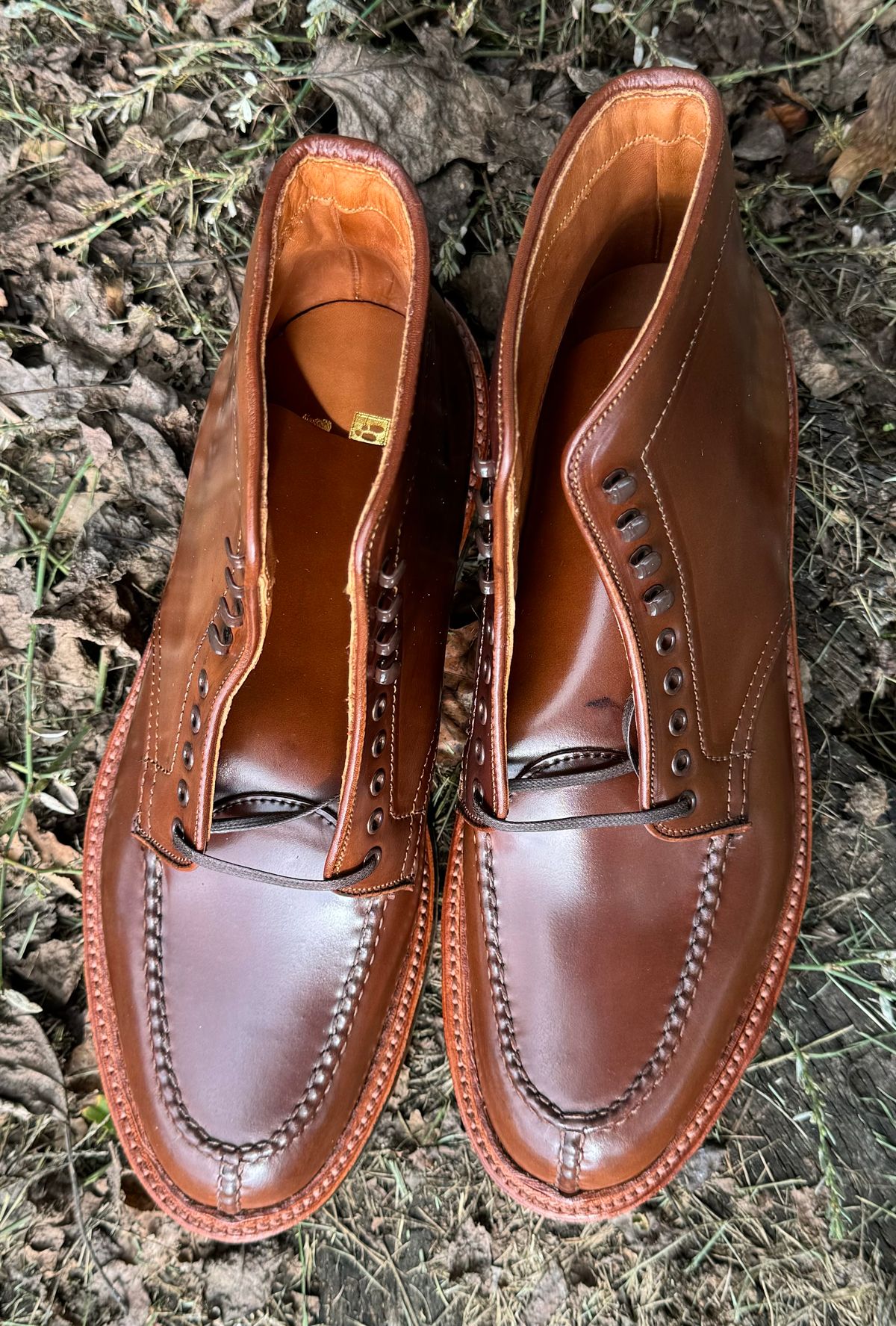 Photo by grantini on October 3, 2024 of the Alden Tanker Boot in Horween Ravello Shell Cordovan.
