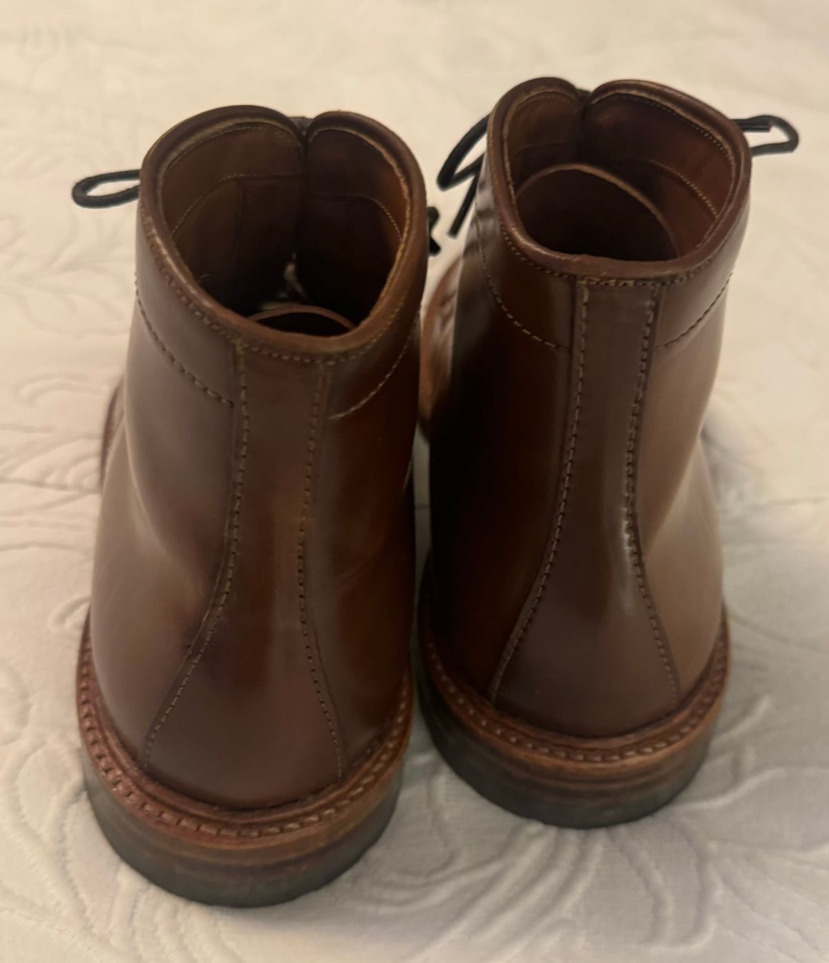 Photo by grantini on November 1, 2024 of the Alden Tanker Boot in Horween Ravello Shell Cordovan.