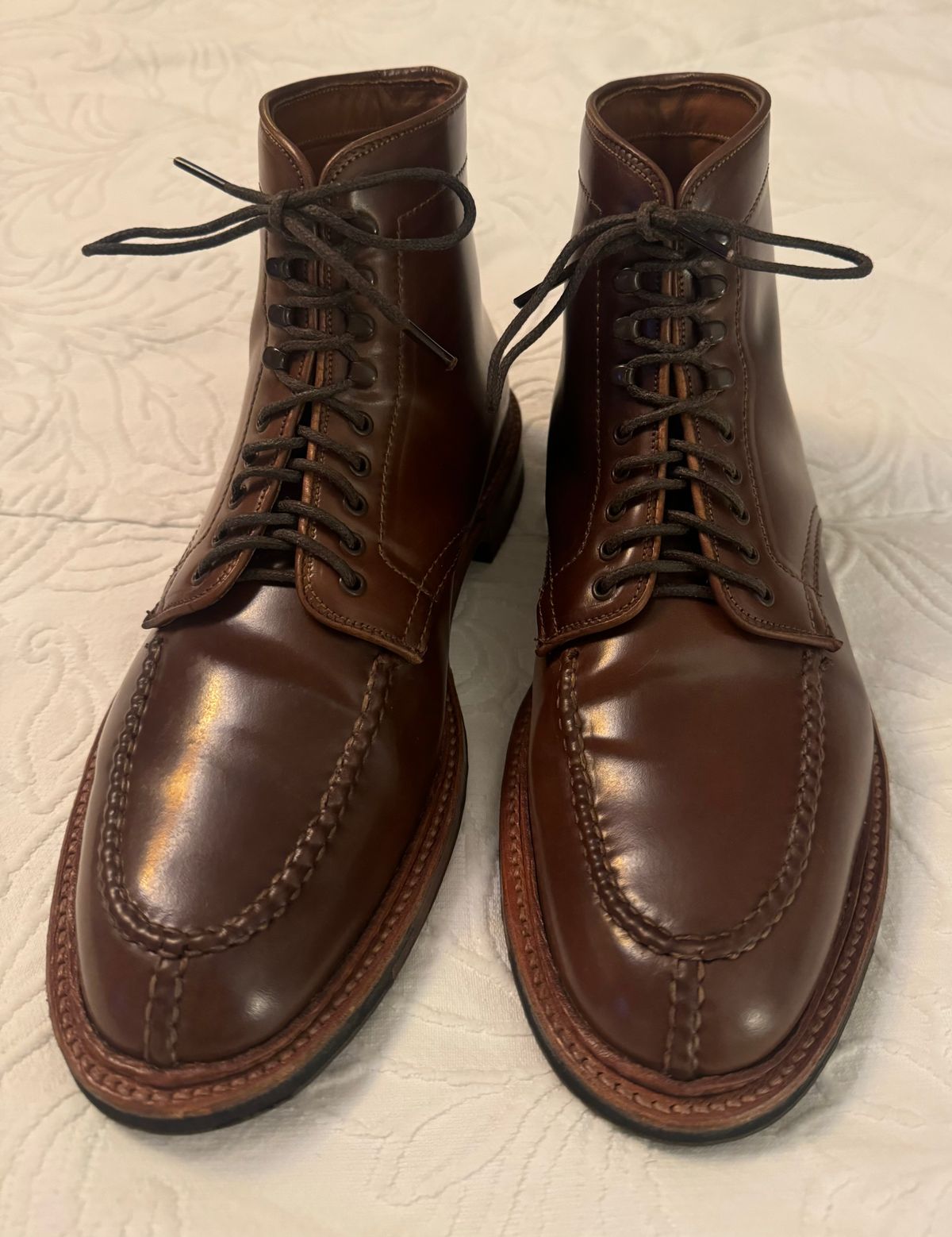 Photo by grantini on November 1, 2024 of the Alden Tanker Boot in Horween Ravello Shell Cordovan.