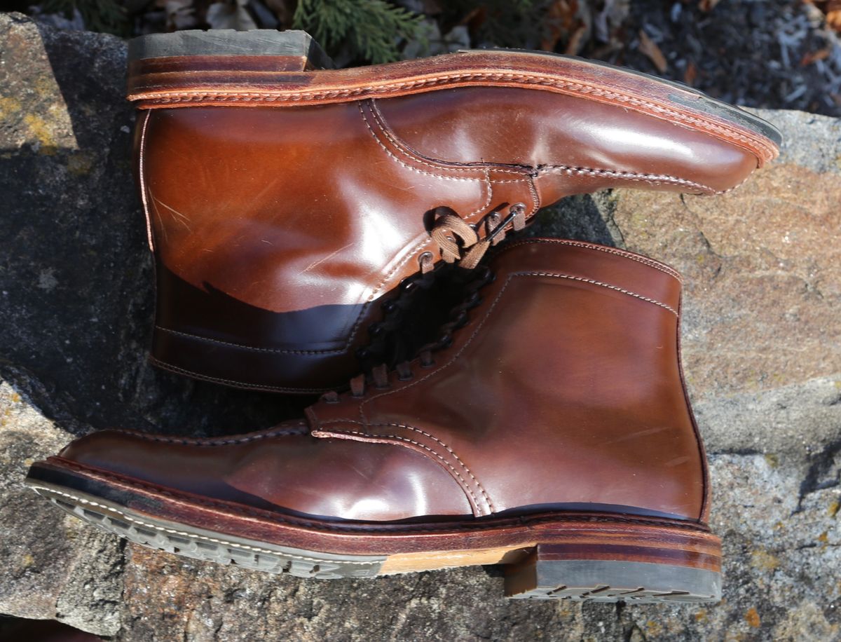 Photo by grantini on December 4, 2024 of the Alden Tanker Boot in Horween Ravello Shell Cordovan.