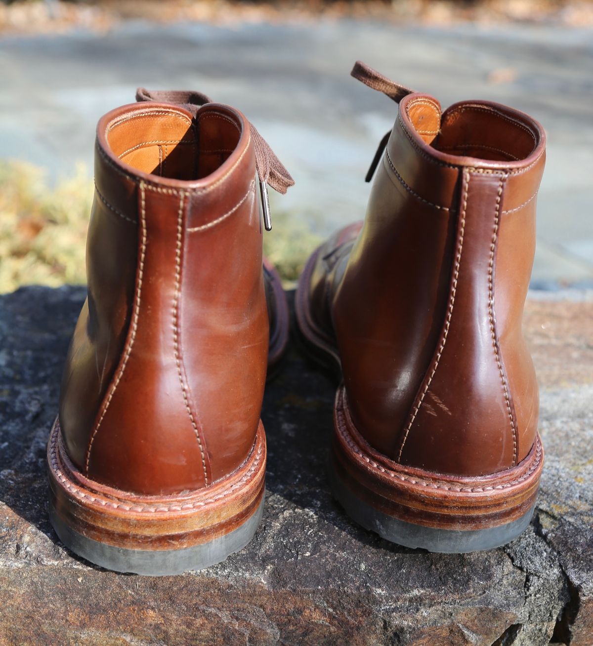 Photo by grantini on December 4, 2024 of the Alden Tanker Boot in Horween Ravello Shell Cordovan.