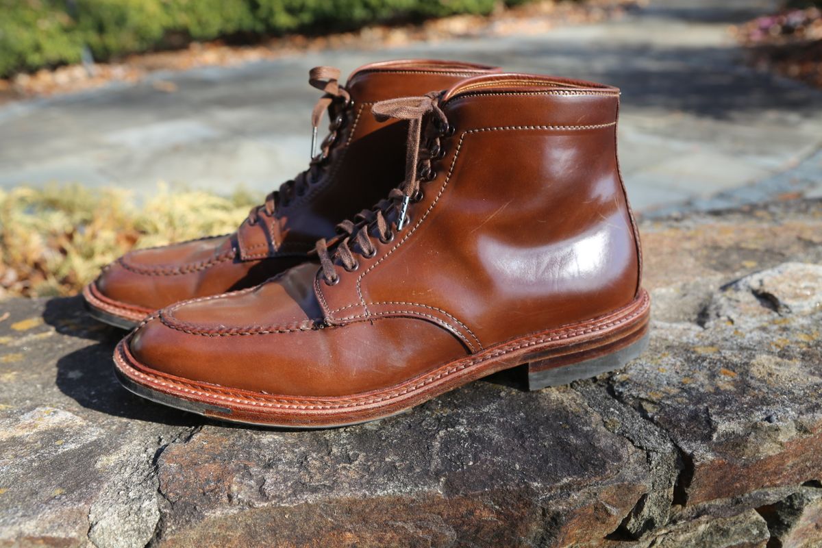 Photo by grantini on December 4, 2024 of the Alden Tanker Boot in Horween Ravello Shell Cordovan.