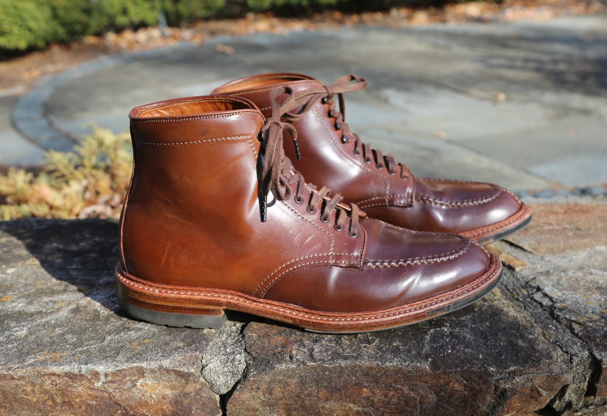 Photo by grantini on December 4, 2024 of the Alden Tanker Boot in Horween Ravello Shell Cordovan.