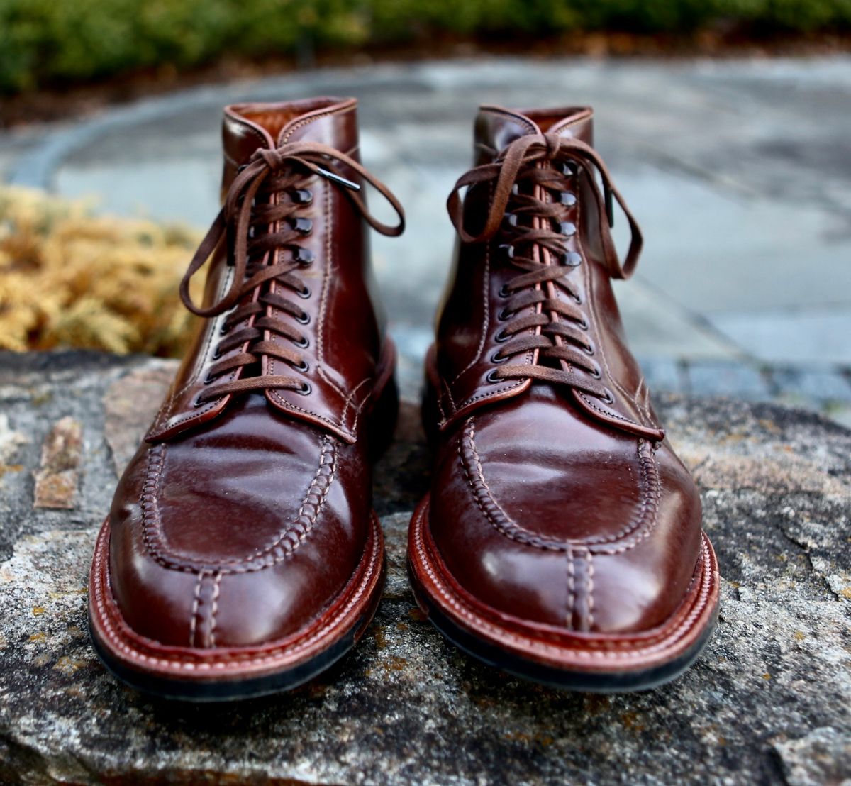 Photo by grantini on January 1, 2025 of the Alden Tanker Boot in Horween Ravello Shell Cordovan.