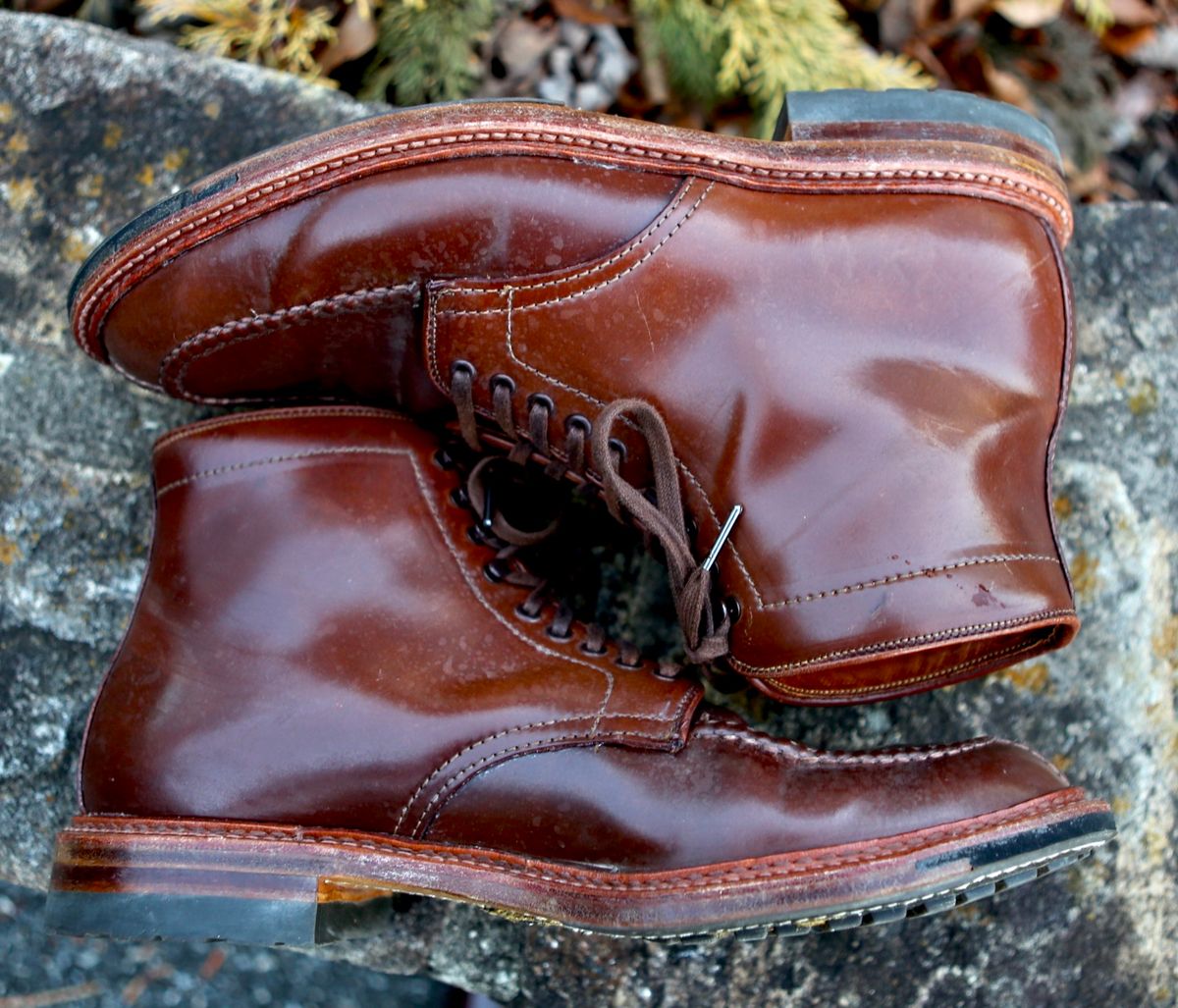 Photo by grantini on January 1, 2025 of the Alden Tanker Boot in Horween Ravello Shell Cordovan.