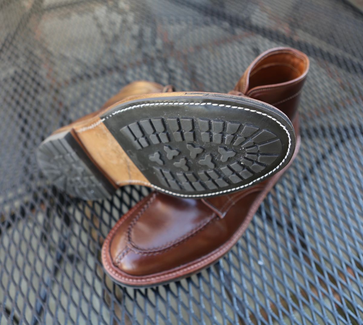 Photo by grantini on February 1, 2025 of the Alden Tanker Boot in Horween Ravello Shell Cordovan.
