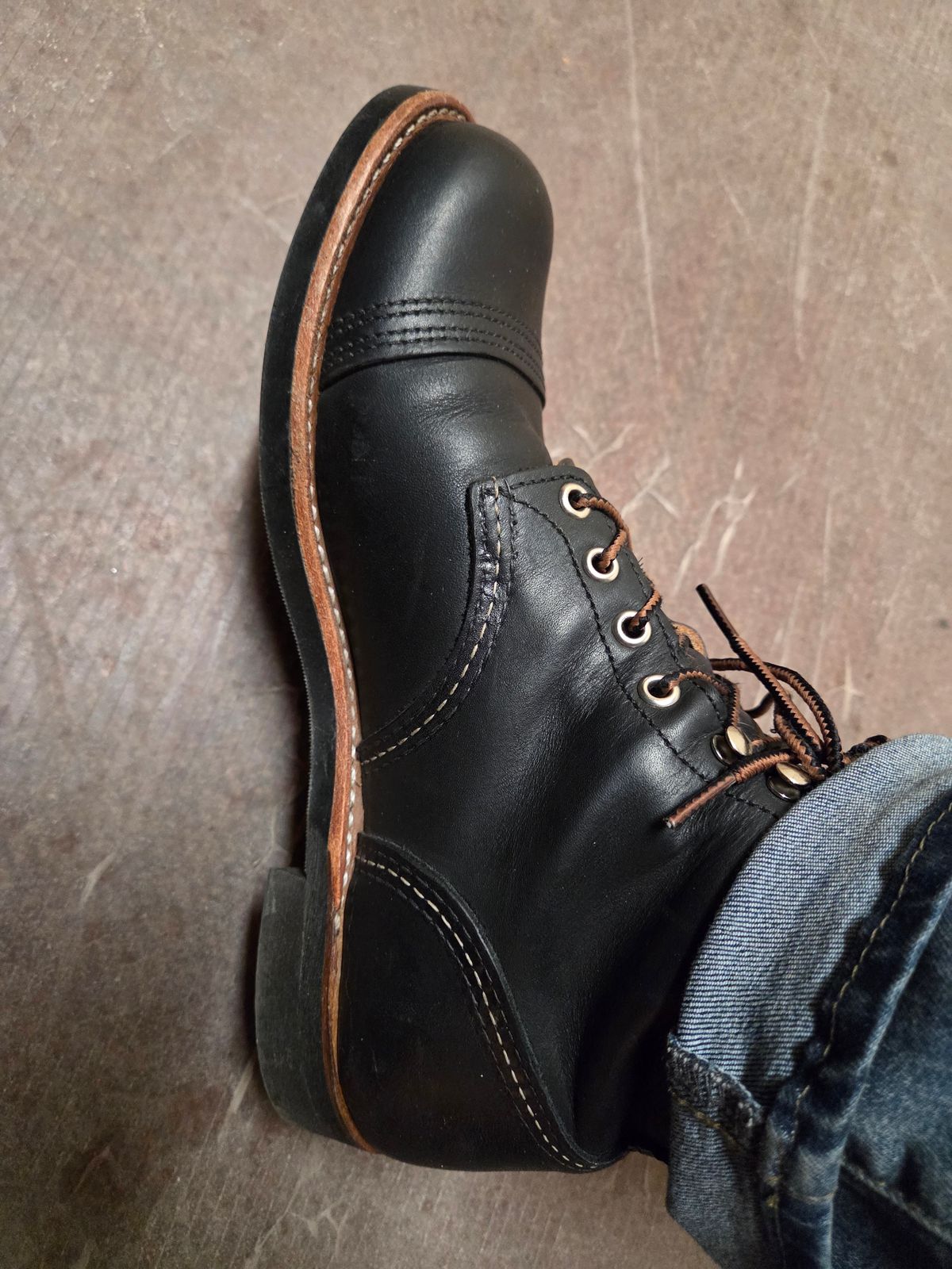 Photo by Prestige on May 22, 2026 of the Red Wing Iron Ranger in S.B. Foot Black Harness.