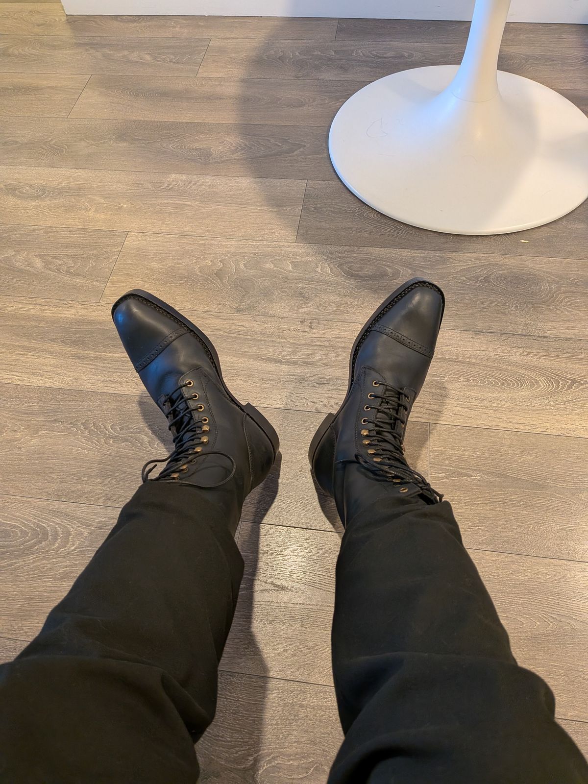 Photo by MonztaBear on February 11, 2026 of the Blkbrd Shoemaker Custom Model in Black Pullup.