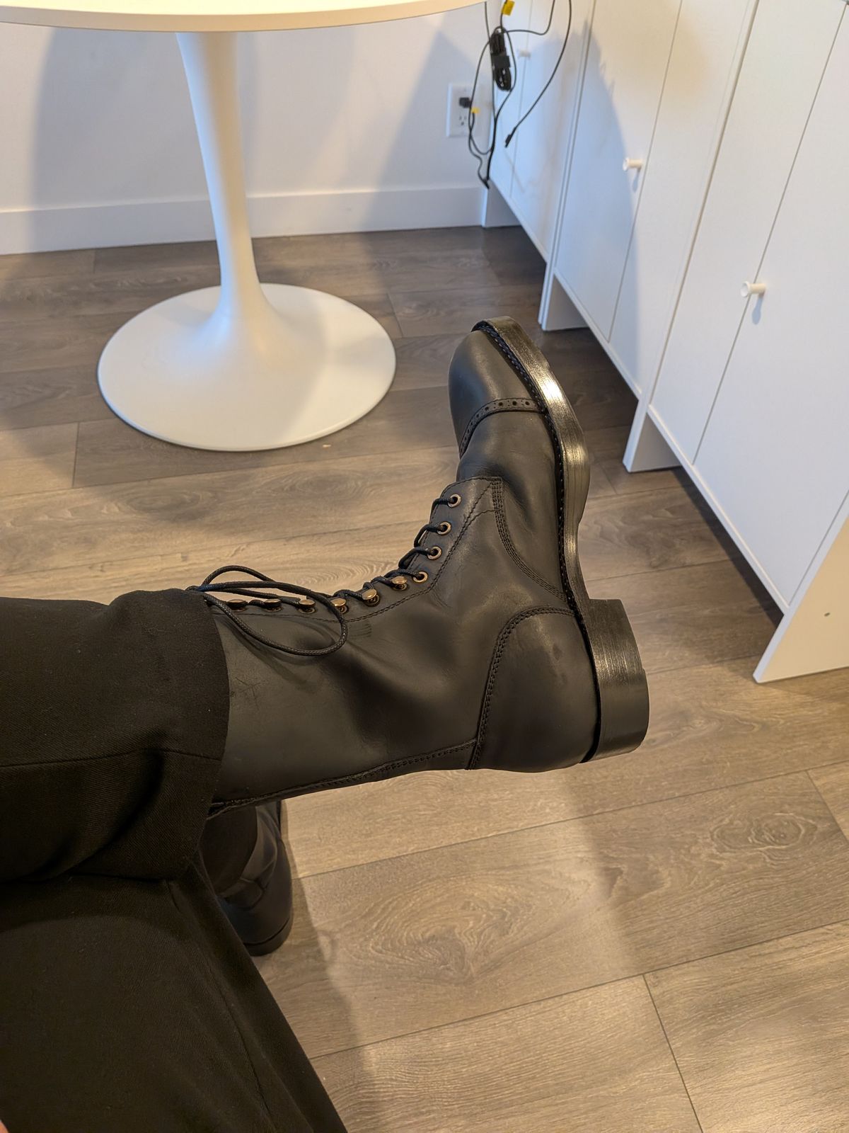 Photo by MonztaBear on February 11, 2026 of the Blkbrd Shoemaker Custom Model in Black Pullup.