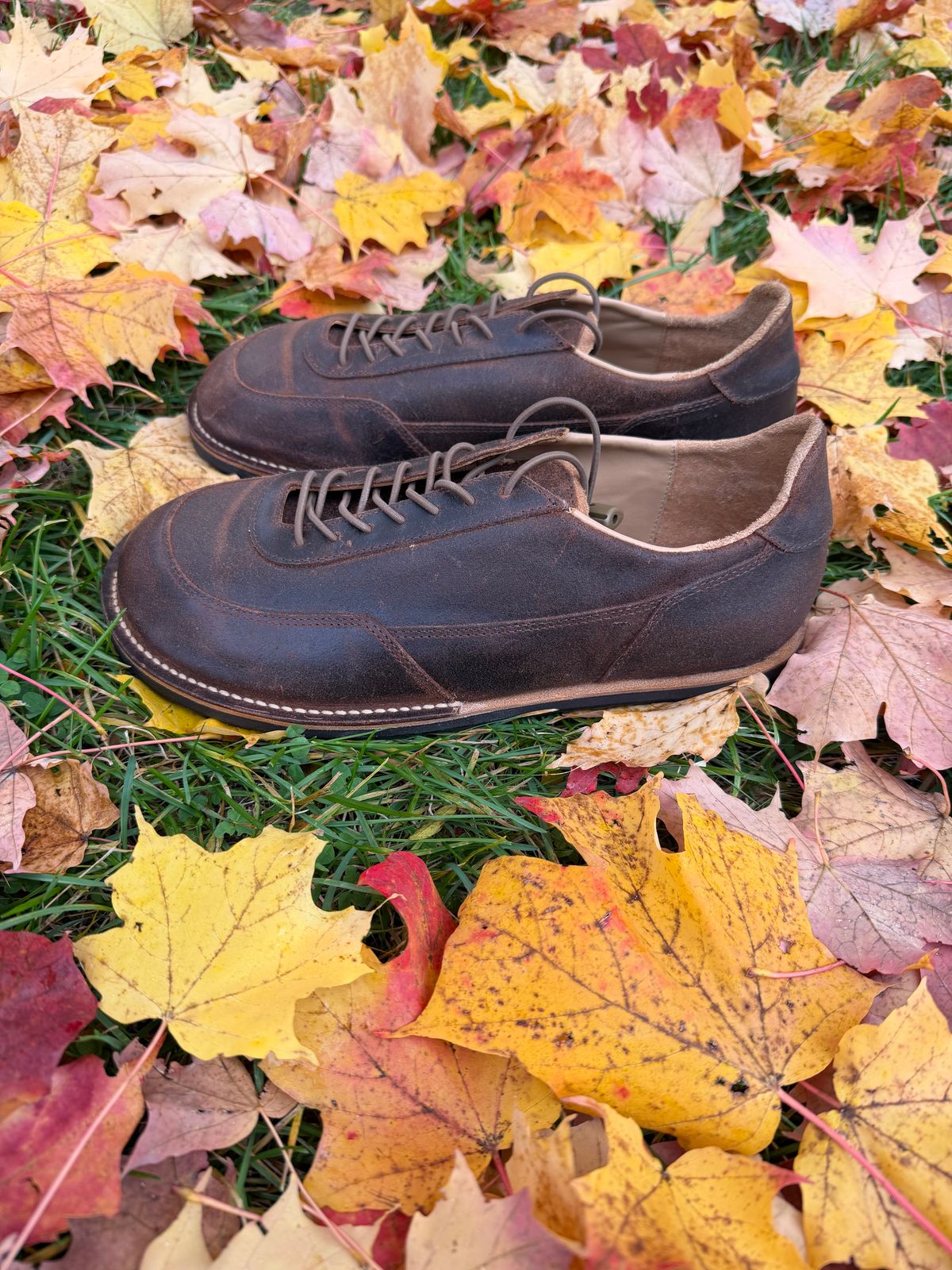 Photo by Forgedleather on November 1, 2025 of the Turriff Functional Footwear C-01 in C.f. Stead Prairie Waxy Commander Suede.