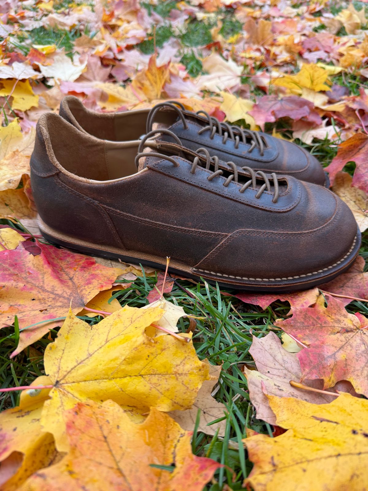 Photo by Forgedleather on November 1, 2025 of the Turriff Functional Footwear C-01 in C.f. Stead Prairie Waxy Commander Suede.