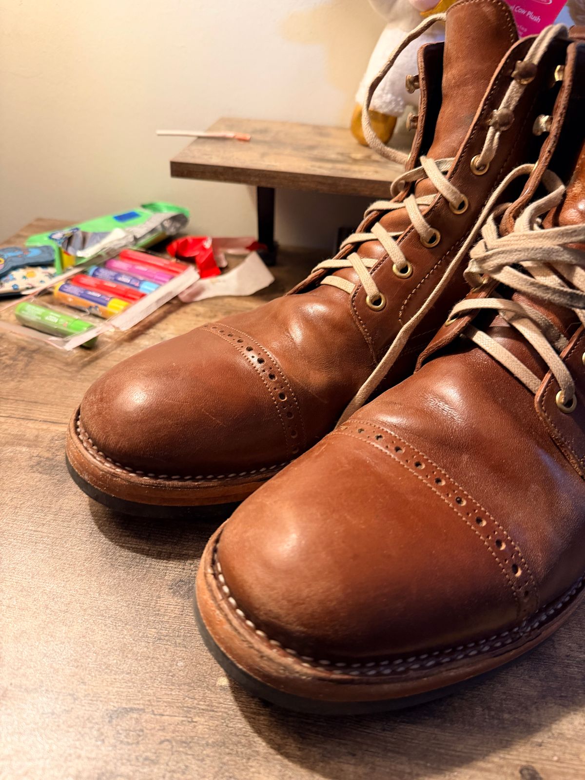 Photo by TheBeardedFeller on February 23, 2026 of the Blkbrd Shoemaker Luchador-Z in Maryam Toscanello TPR Horsebutt.