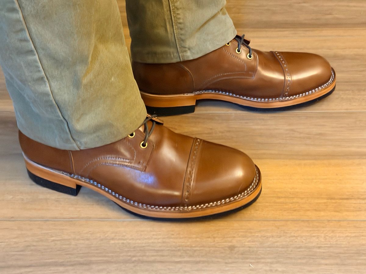 Photo by TheBeardedFeller on February 6, 2026 of the Blkbrd Shoemaker Luchador Service Boot in Maryam Toscanello TPR Horsebutt.