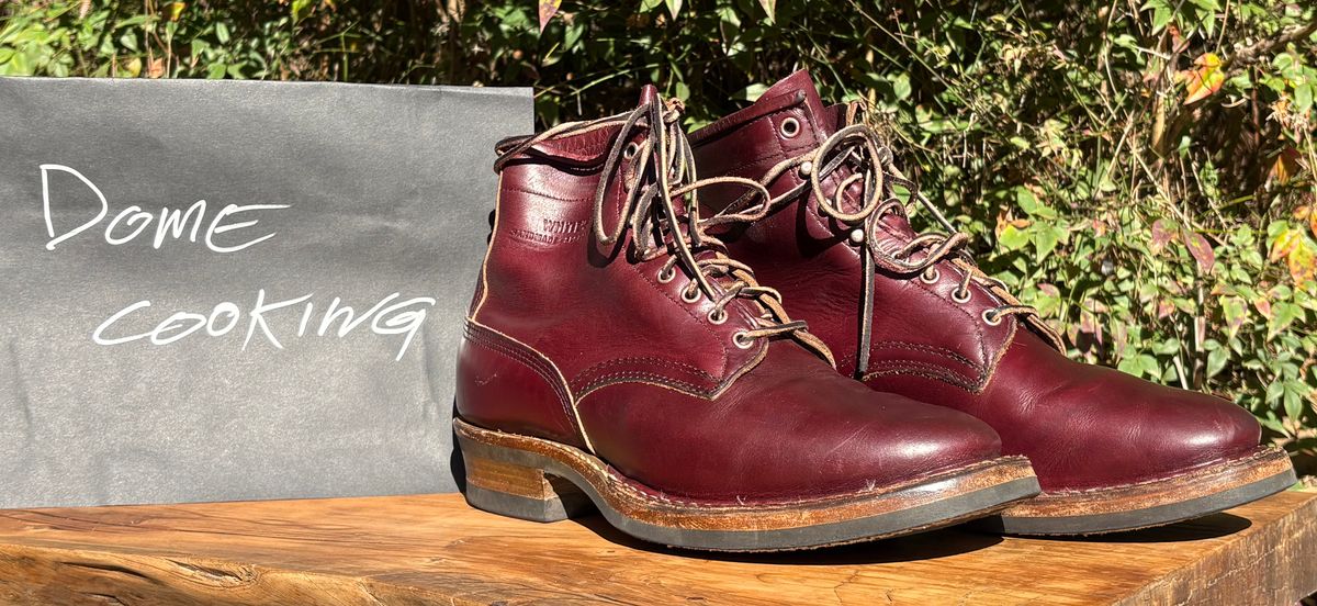 Photo by Sheparza on December 5, 2025 of the White's 350 Cruiser in Horween Burgundy Chromexcel.