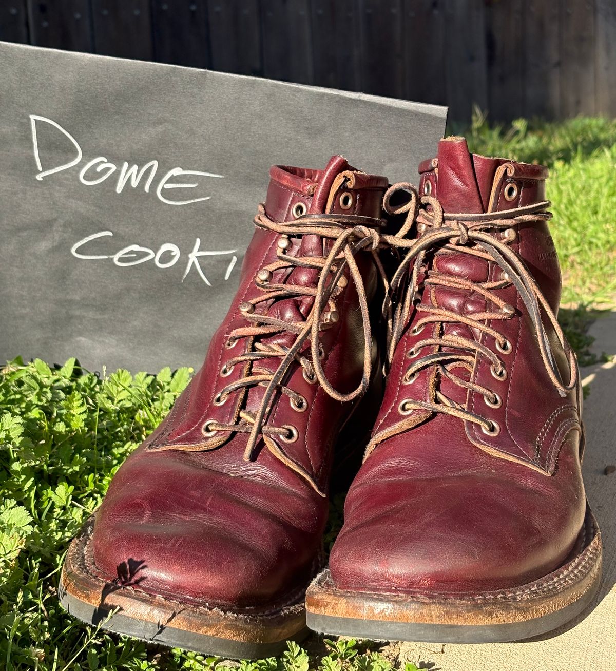 Photo by Sheparza on March 5, 2026 of the White's 350 Cruiser in Horween Burgundy Chromexcel.