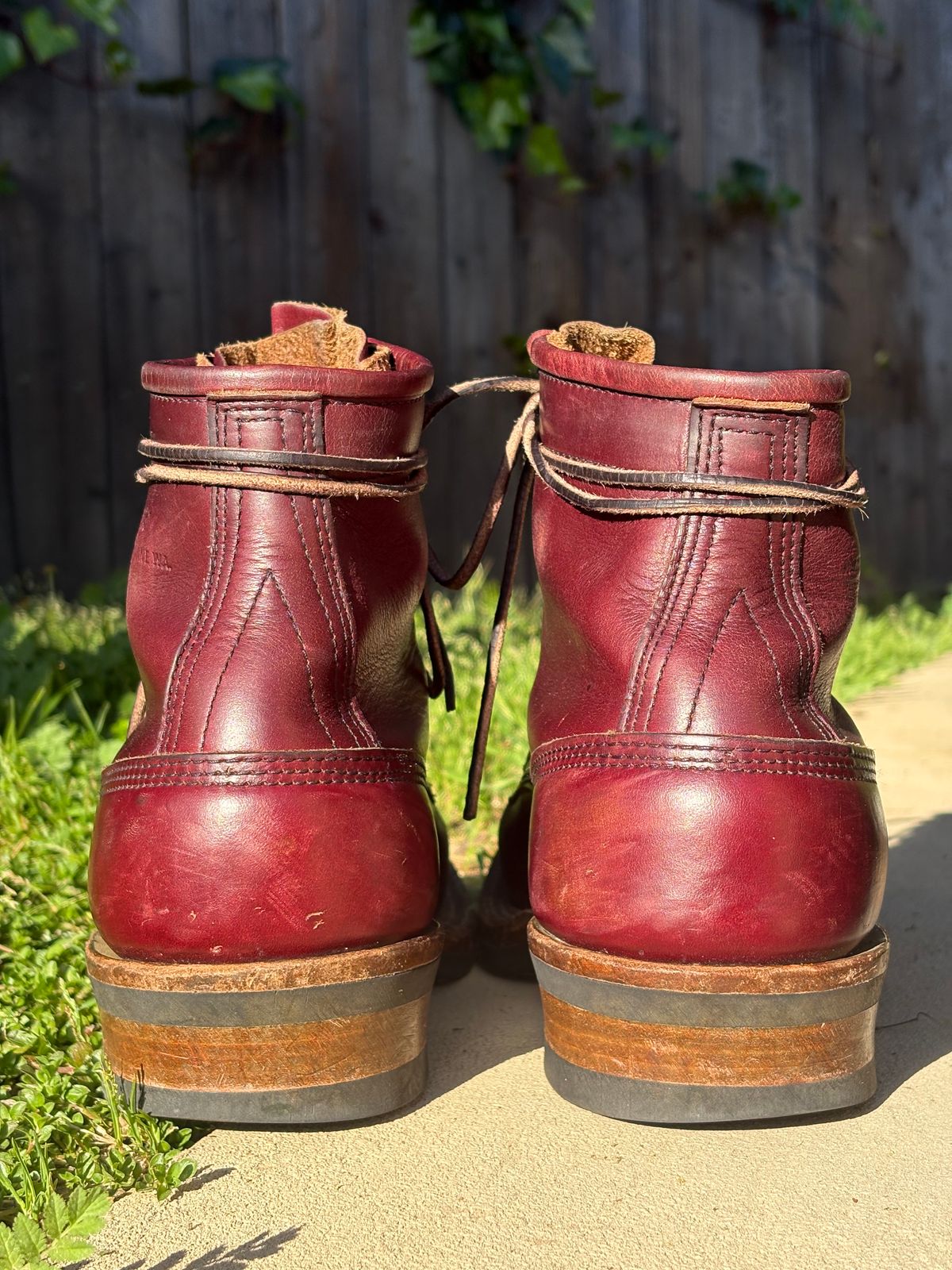 Photo by Sheparza on March 5, 2026 of the White's 350 Cruiser in Horween Burgundy Chromexcel.